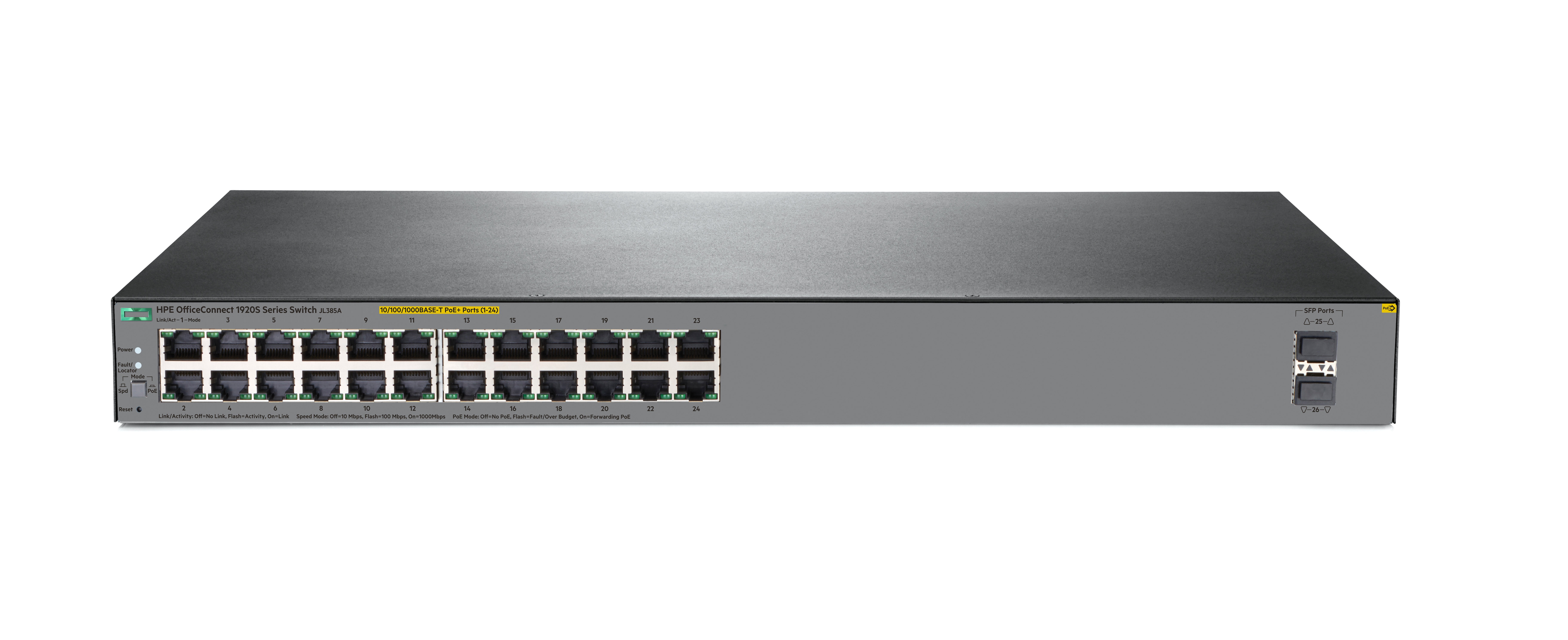 HPE Officeconnect 1920s JL385A 24G 2SFP POE+ 370w Switch 24-Port Managed Rack-mountable
